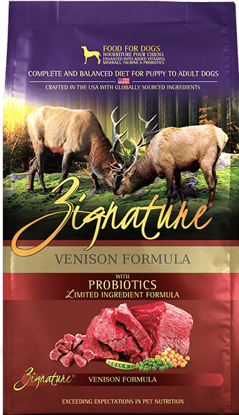 ZIGNATURE VENISON FORMULA DOG FOOD Tail Blazers Old Banff Coach Road