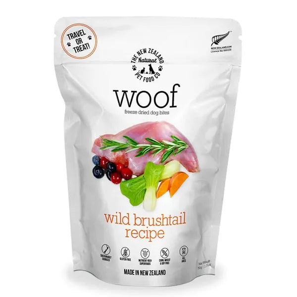 The NZ Natural Pet Food Co. Woof Freeze Dried Dog Treats Brushtail