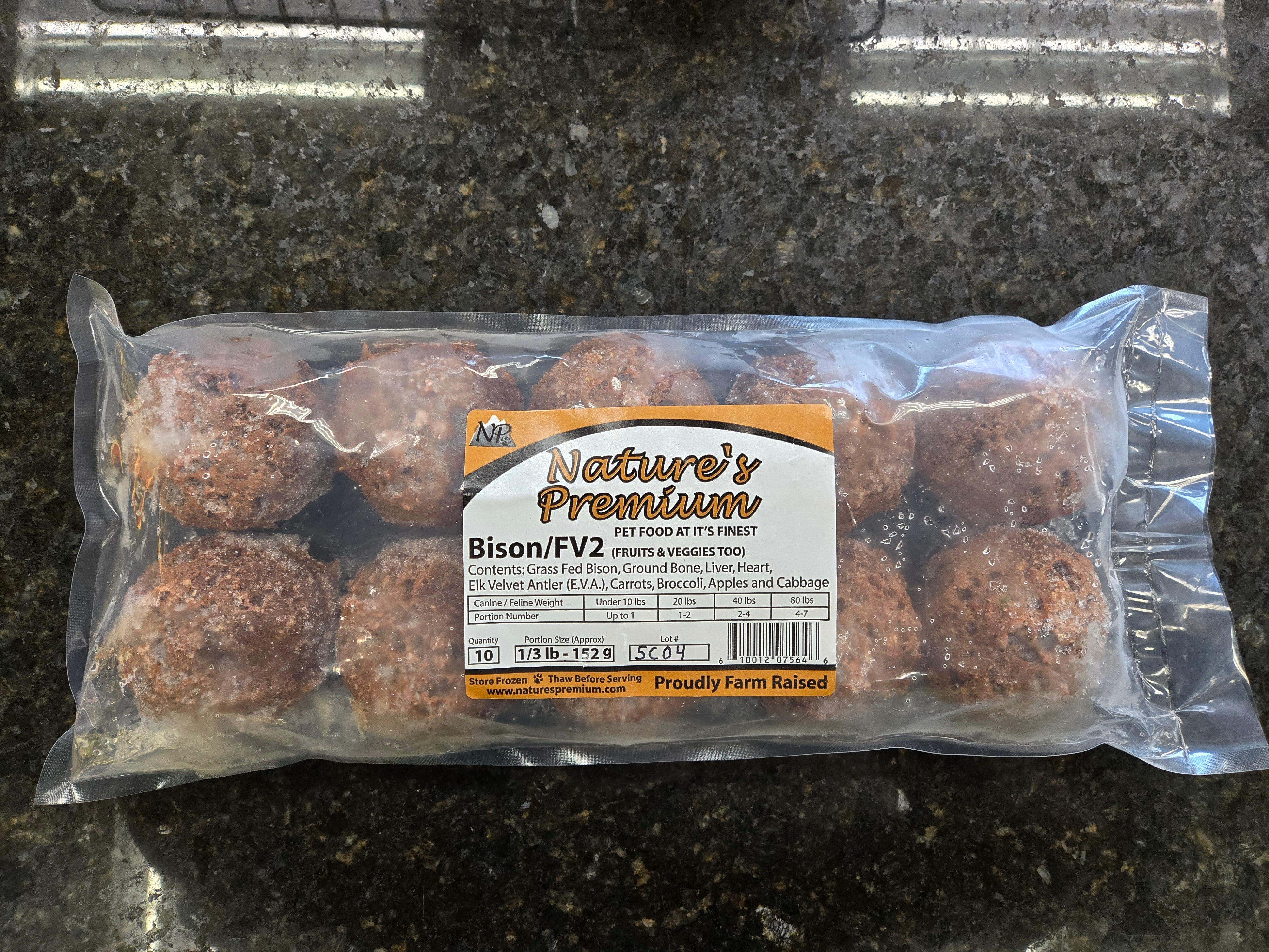 Natures Premium Bison Meatballs with fruit and veg