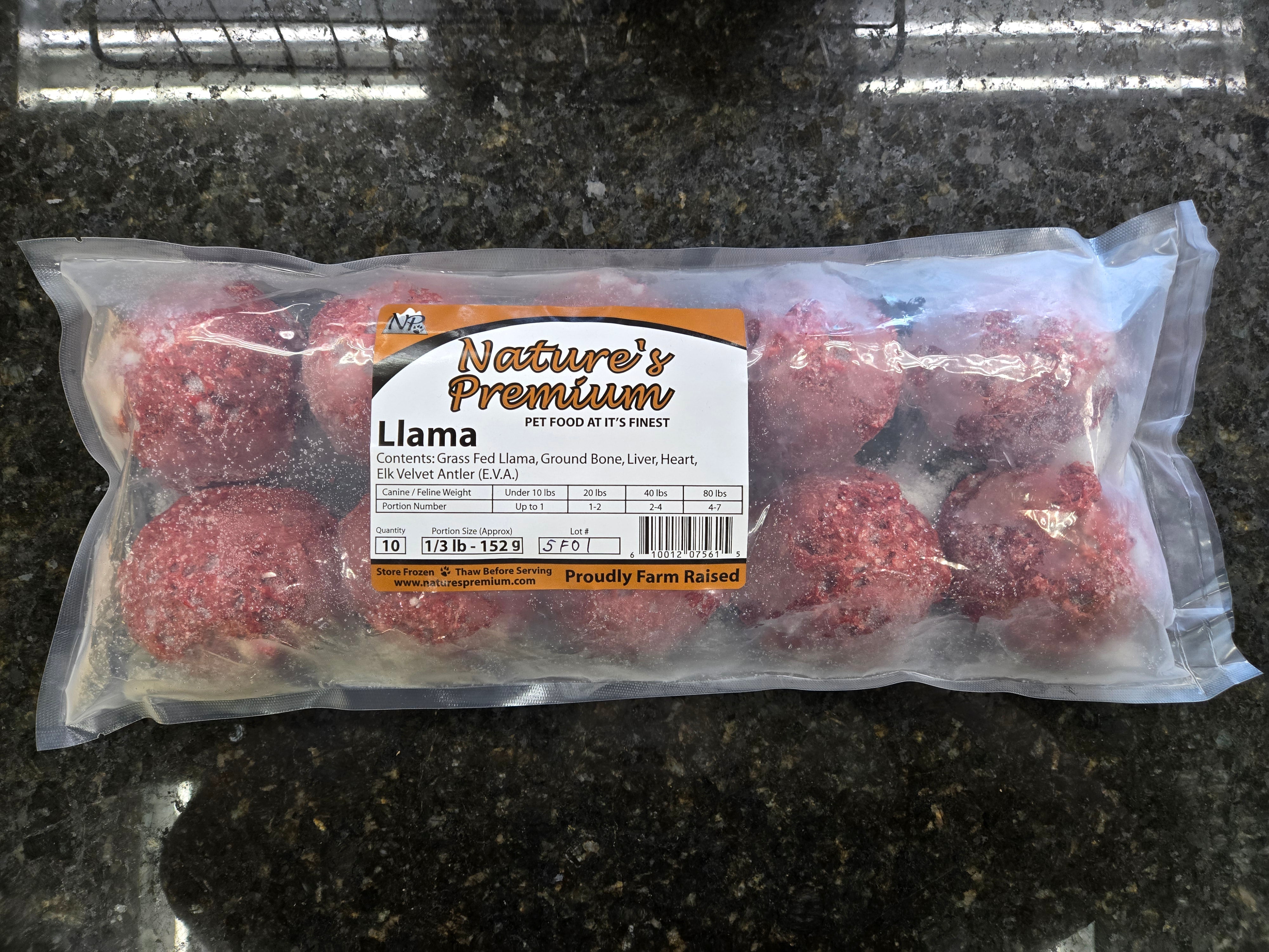 Natures Premium Llama Meatballs