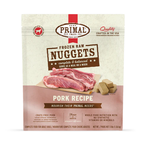 Primal Canine Raw Frozen Nuggets - Pork Formula