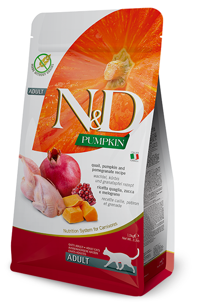 Farmina Natural & Delicious Pumpkin Feline Adult Cat Food Formula - Quail and Pomergranate