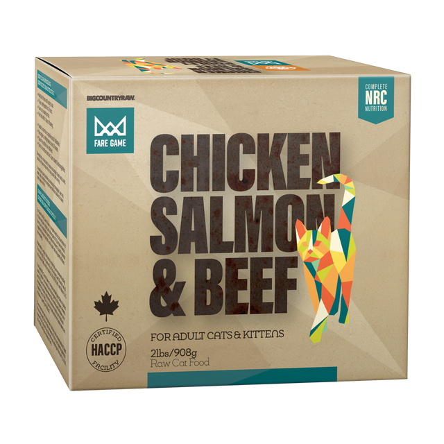 Big Country Raw Fare Game Chicken, Salmon, and Beef Cat Recipe