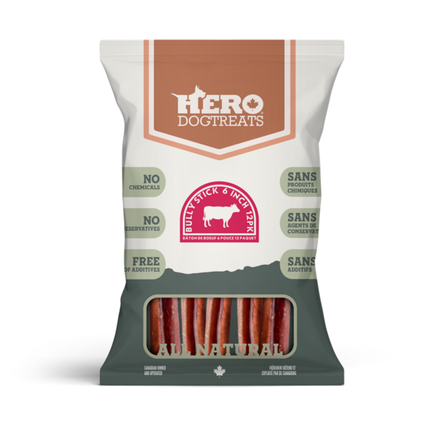Hero Bully Sticks 6″ – 12 Pack