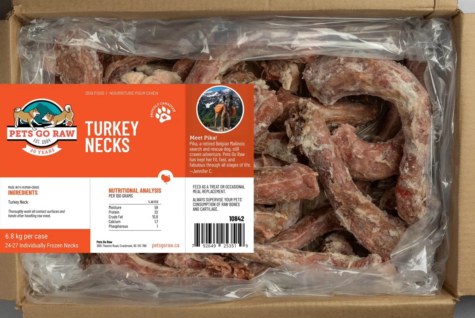 Pets Go Raw Bulk Box Turkey Necks 10 LB
