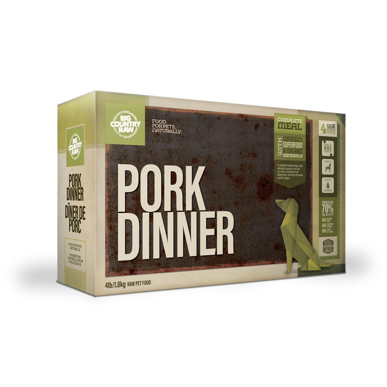 Big Country Raw Pork Dinner Carton