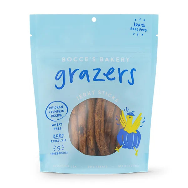 Bocce's Bakery Grazers Jerky Dog Treats - Chicken & Pumpkin