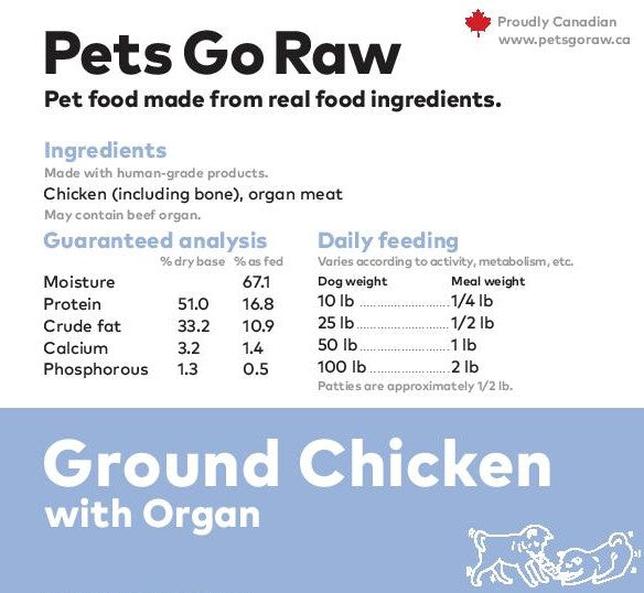 Pets Go Raw Chicken and Organ