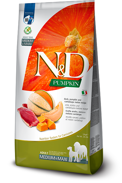 Farmina N&D Pumpkin, Duck and Cantaloupe Melon – Medium and Maxi Dogs 12 KG