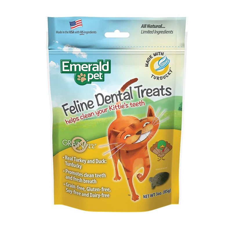 Emerald Pet Feline Dental Treats Turducky Formula