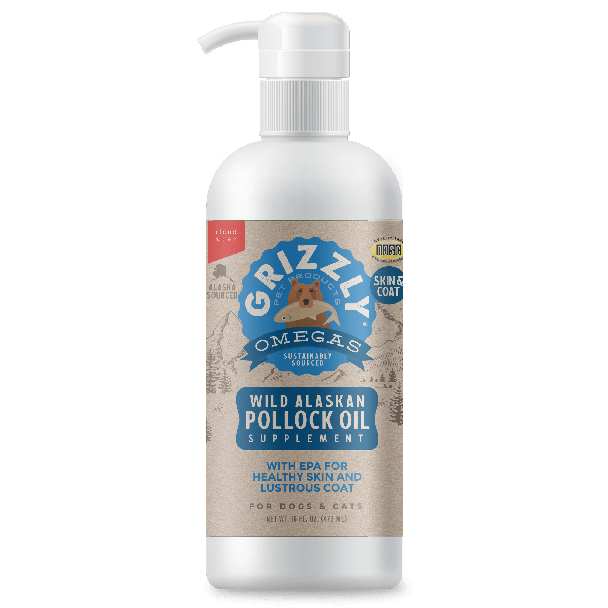 Grizzly Pet Products Pollock Oil Dog Food Supplement