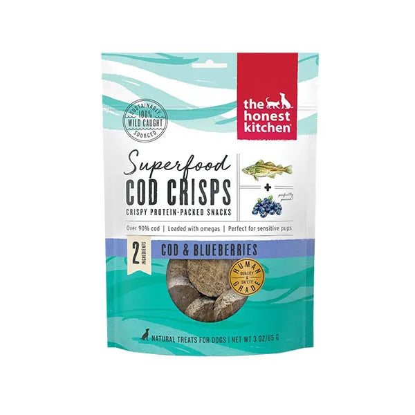 The Honest Kitchen Superfood Cod Crisps Dog Treats - Cod & Blueberries