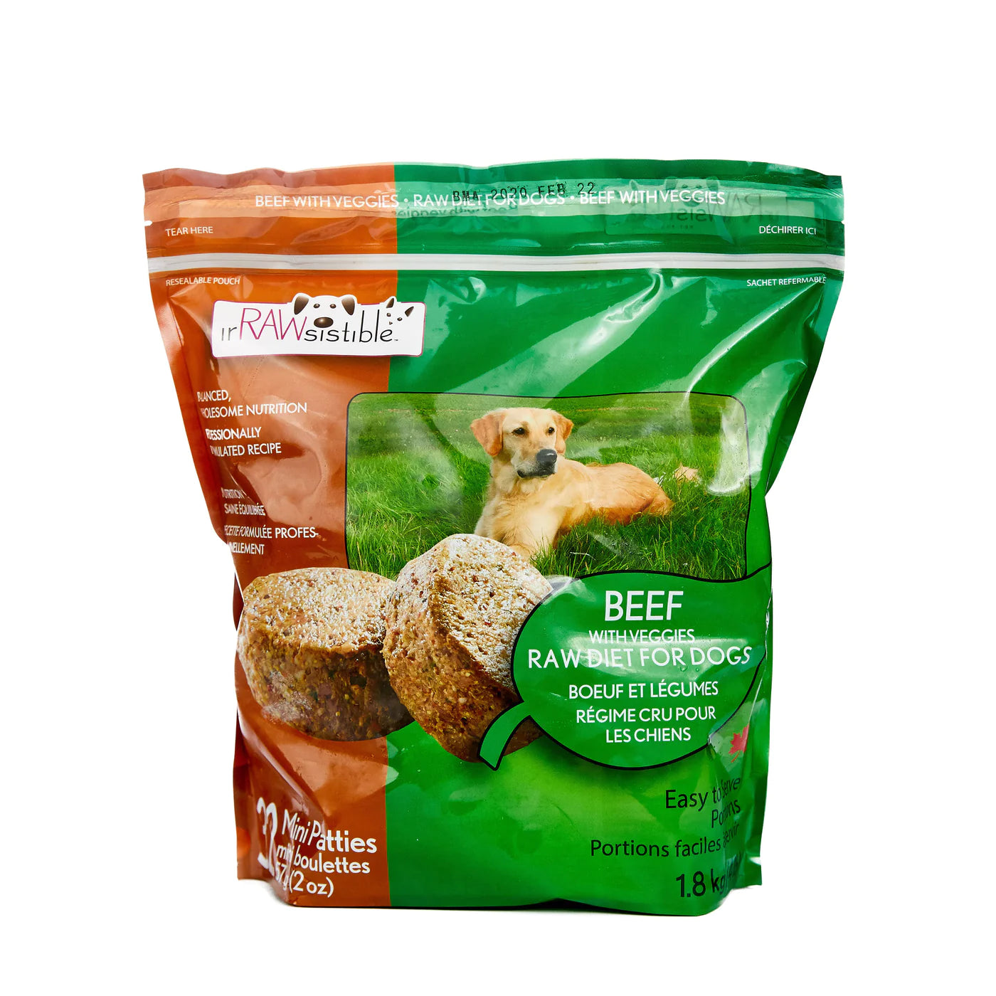 Irrawsistible Boneless Beef Mini Patties for Dogs