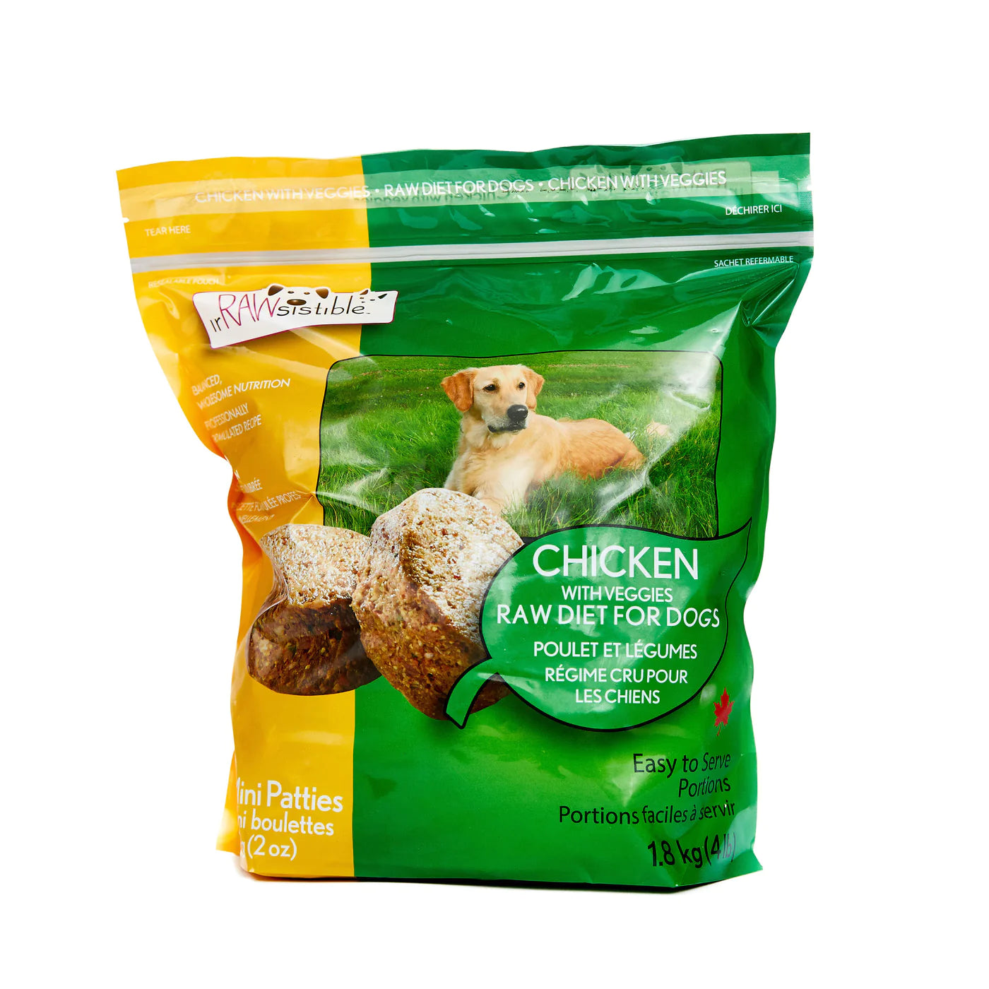 Irrawsistible  Boneless Chicken Mini Patties for Dogs