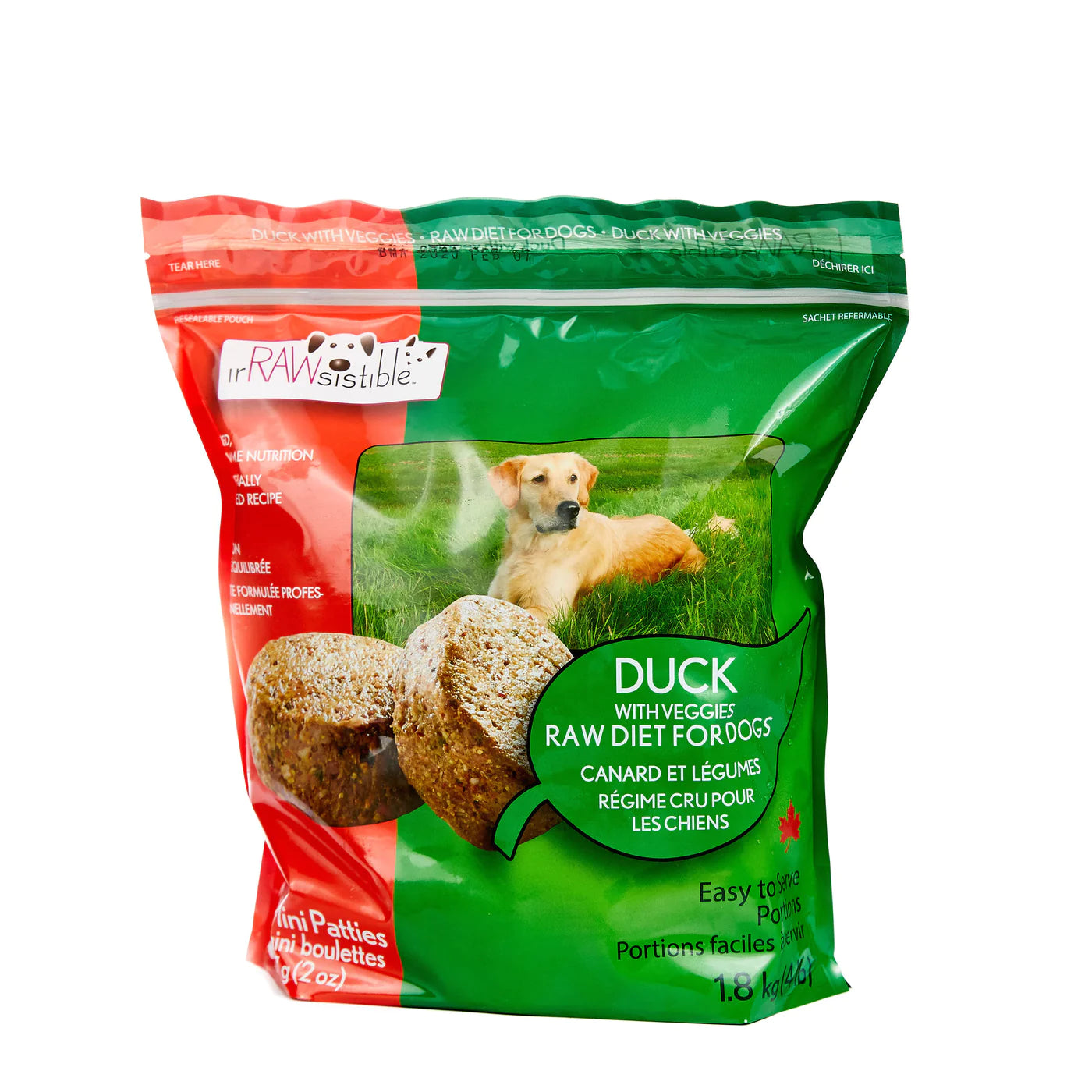 Irrawsistible Boneless Duck Mini Patties for Dogs