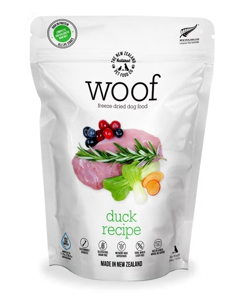 The NZ Natural Pet Food Co. Woof Freeze Dried Dog Food - Duck