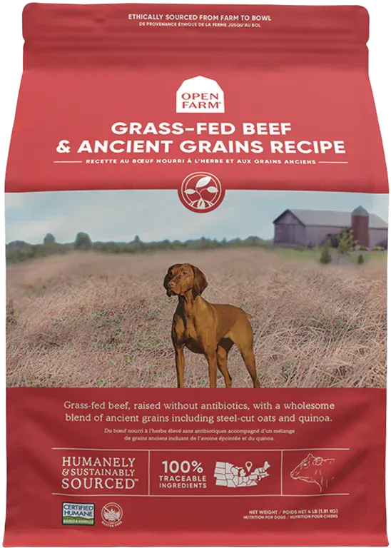 Open Farm Grass-Fed Beef and Ancient Grains – 22 lbs