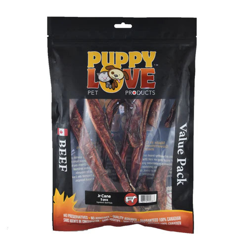 Puppy Love Canadian Beef Jr. Cane 5 Pack