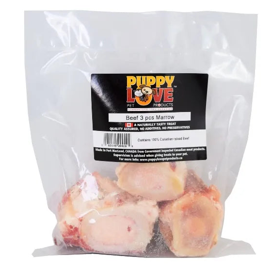 Puppy Love Raw Beef Marrow Bone 3 Pack