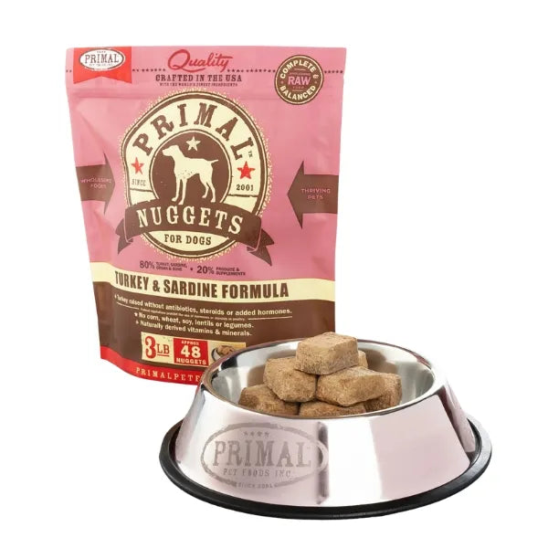 Primal Canine Raw Frozen Nuggets - Turkey & Sardine Formula