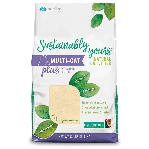 Petfive Sustainably Yours Natural Cat Litter - Multi-Cat Plus Extra Odor Control