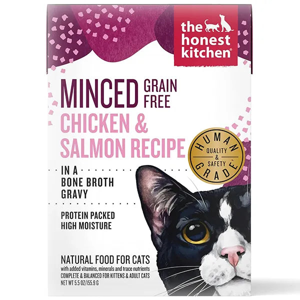 The Honest Kitchen Minced Cat Wet Food - Chicken & Salmon in Bone Broth Gravy