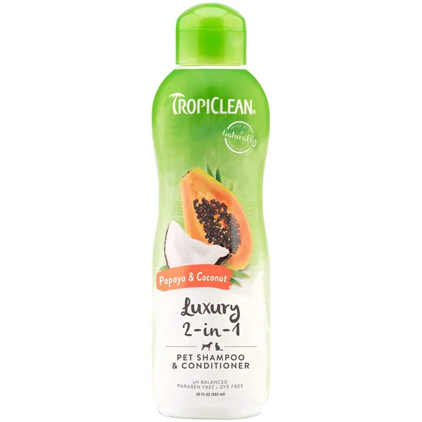 Tropiclean Papaya & Coconut Luxury 2-in-1 Pet Shampoo & Conditioner