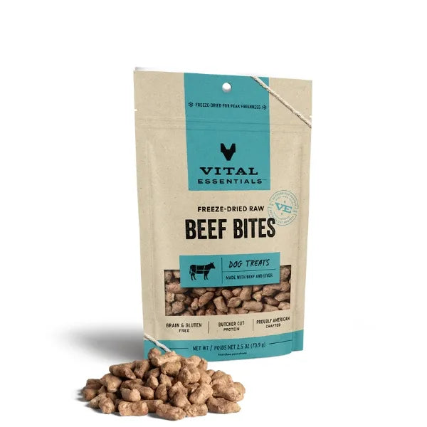 Vital Essentials Freeze-Dried Raw Dog Treats - Beef Bites