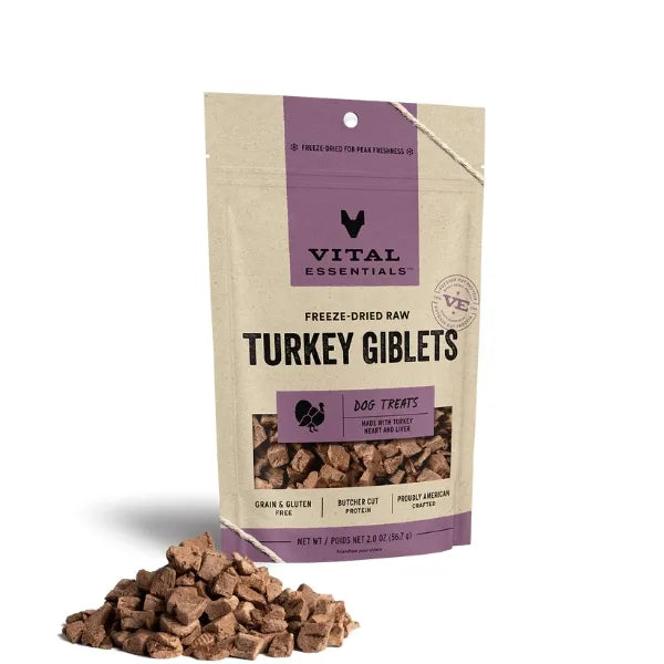 Vital Essentials Freeze-Dried Raw Dog Treats - Turkey Giblets