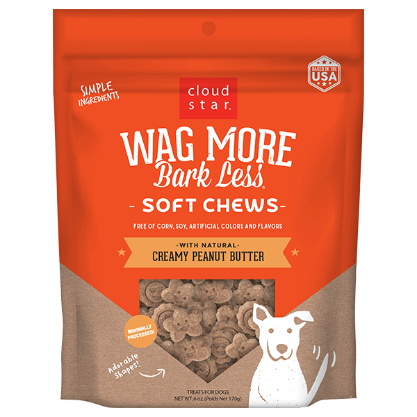Cloud Star Wag More Bark Less Soft Chew Peanut Butter